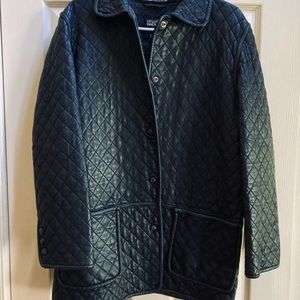 Black Quilted Leather Jacket S/M